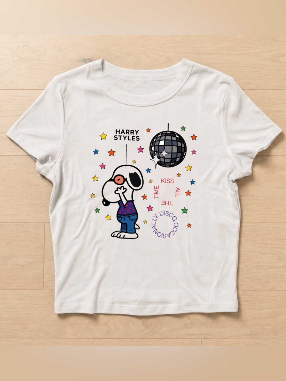 Harry Styles Snoopy Disco Ball Stars Kiss All The Time Disco BabyTee